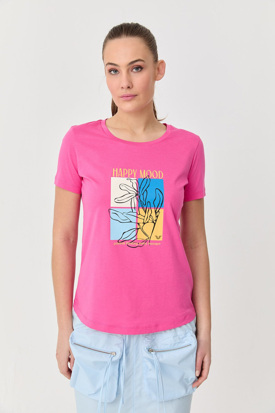 Bedrucktes Damen-T-Shirt aus Baumwolle