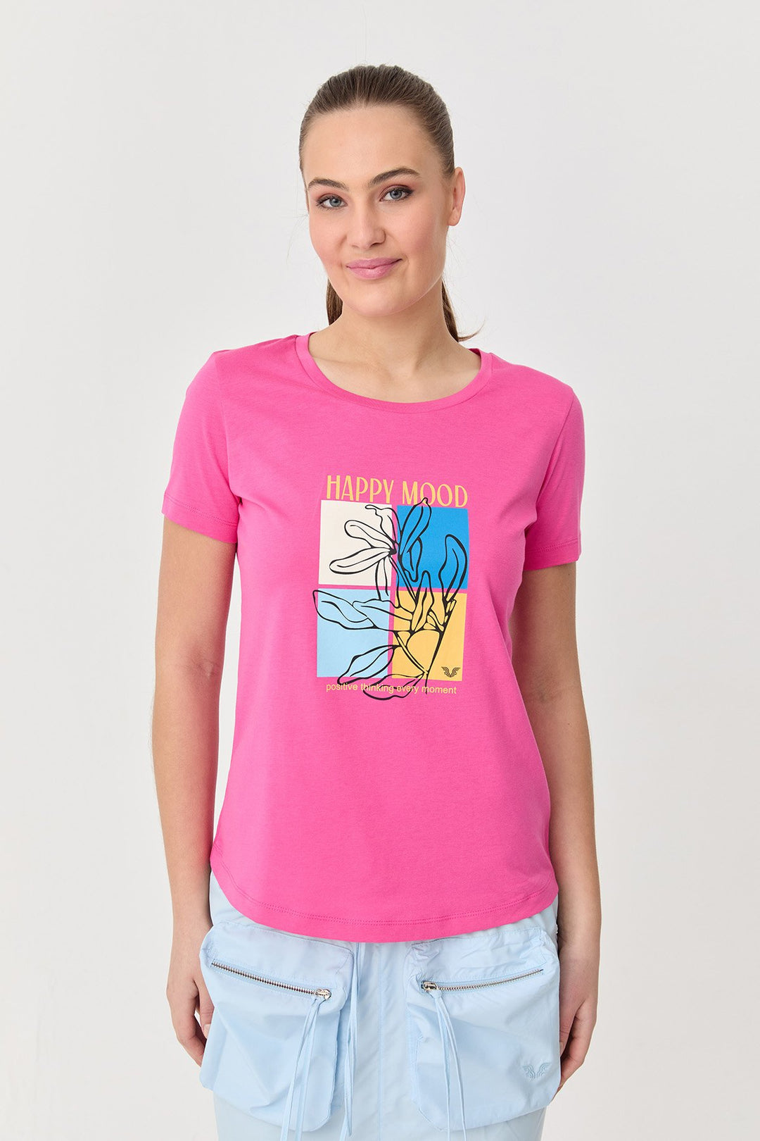 Bedrucktes Damen-T-Shirt aus Baumwolle