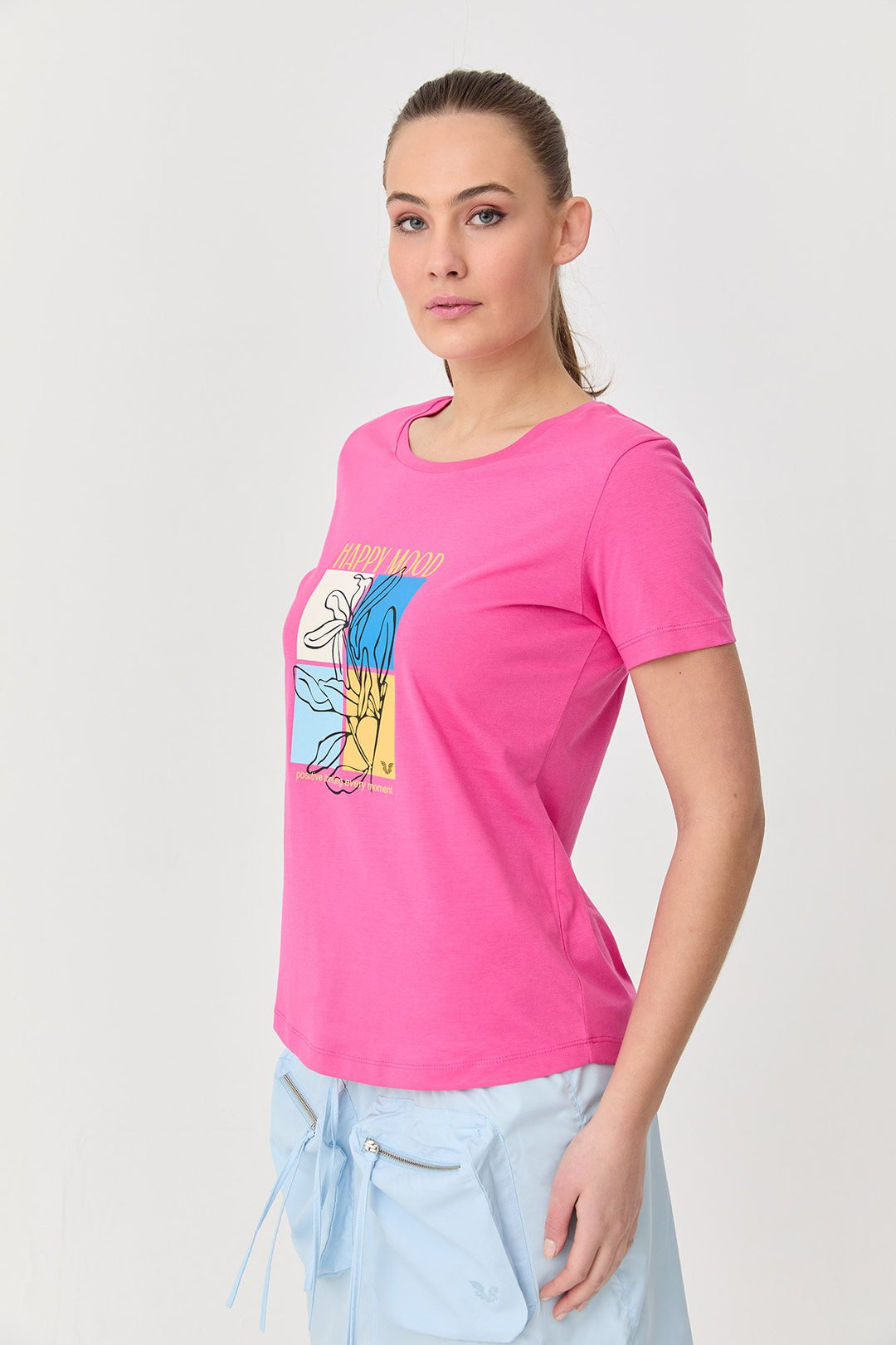 Bedrucktes Damen-T-Shirt aus Baumwolle