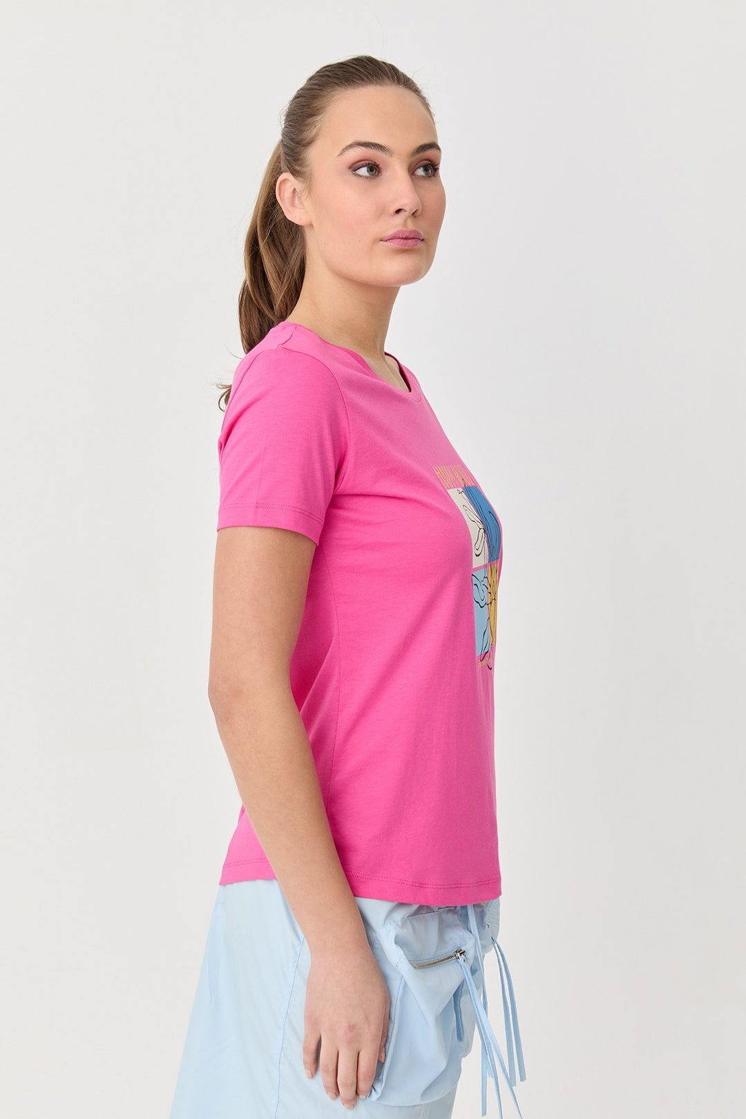Bedrucktes Damen-T-Shirt aus Baumwolle