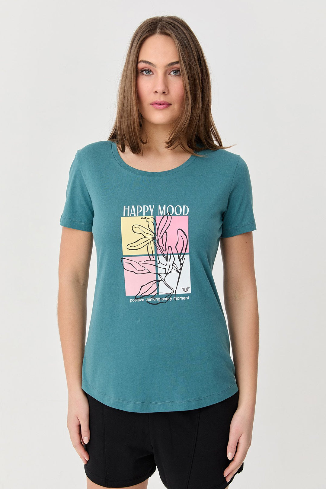 Bedrucktes Damen-T-Shirt aus Baumwolle