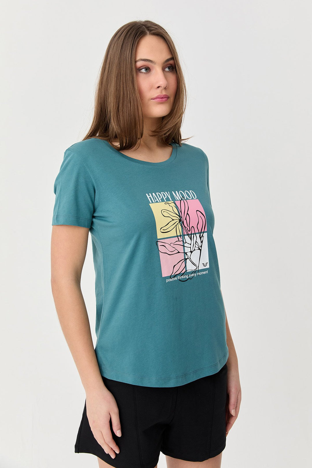 Bedrucktes Damen-T-Shirt aus Baumwolle