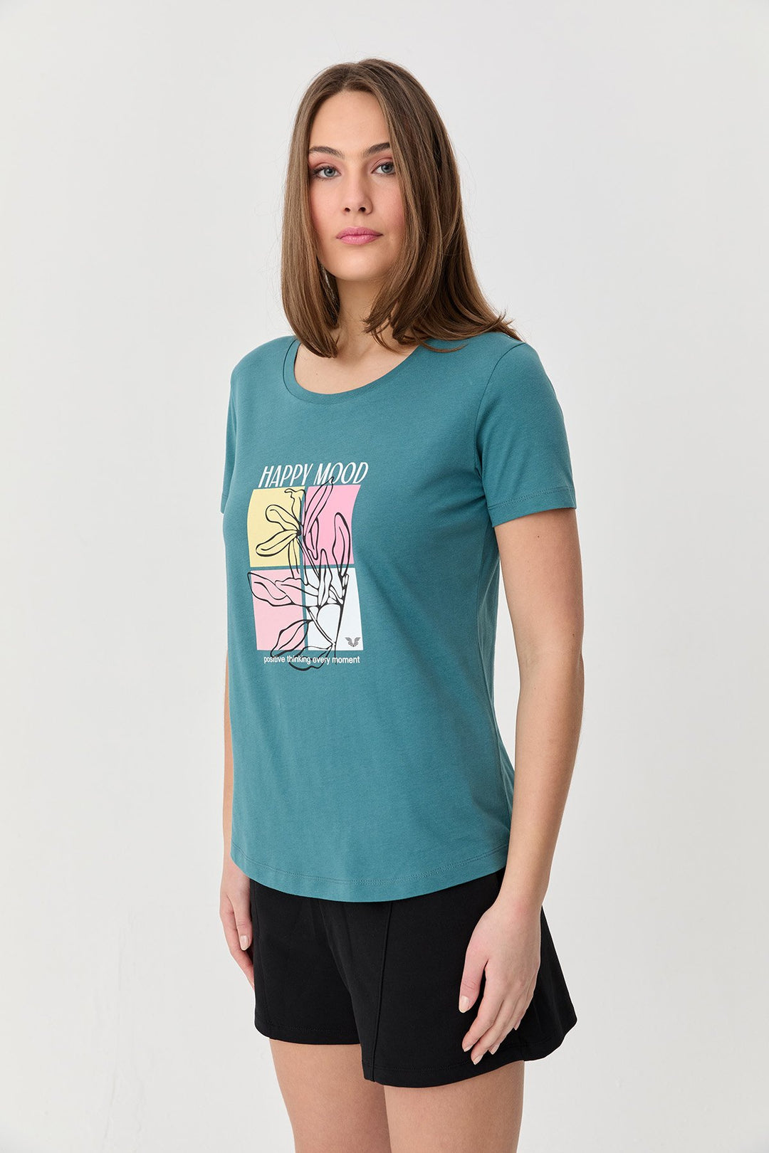 Bedrucktes Damen-T-Shirt aus Baumwolle