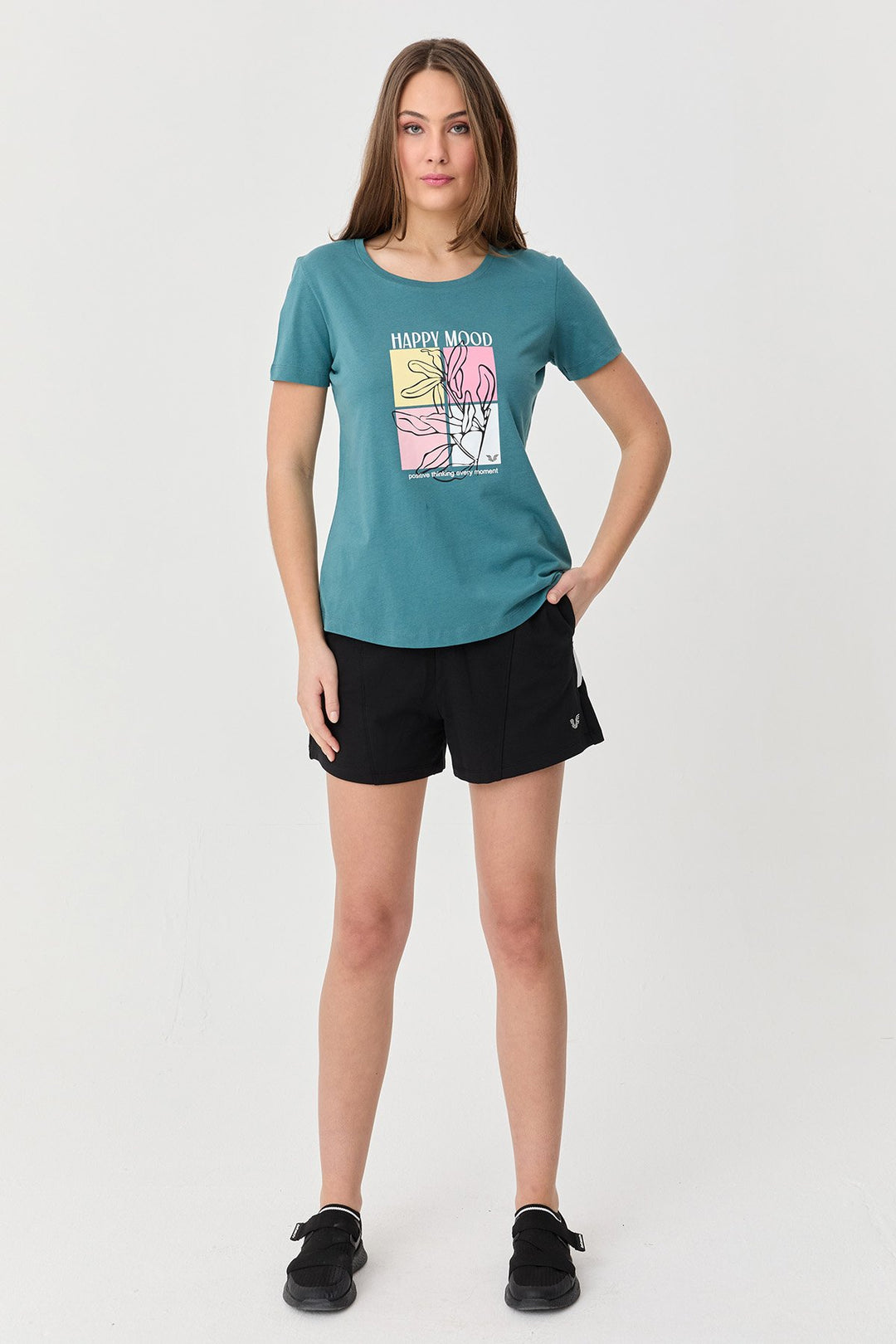 Bedrucktes Damen-T-Shirt aus Baumwolle