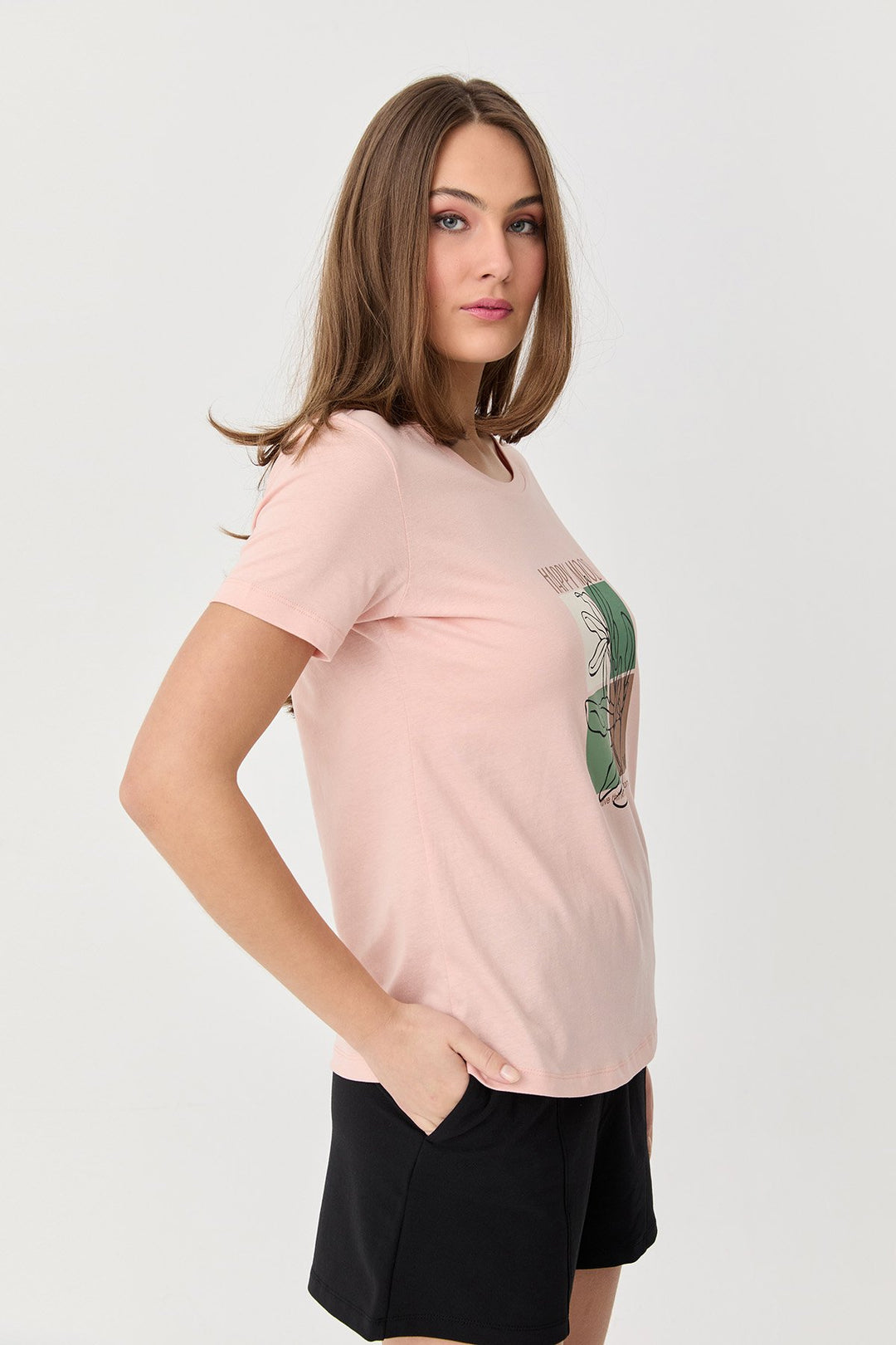 Bedrucktes Damen-T-Shirt aus Baumwolle