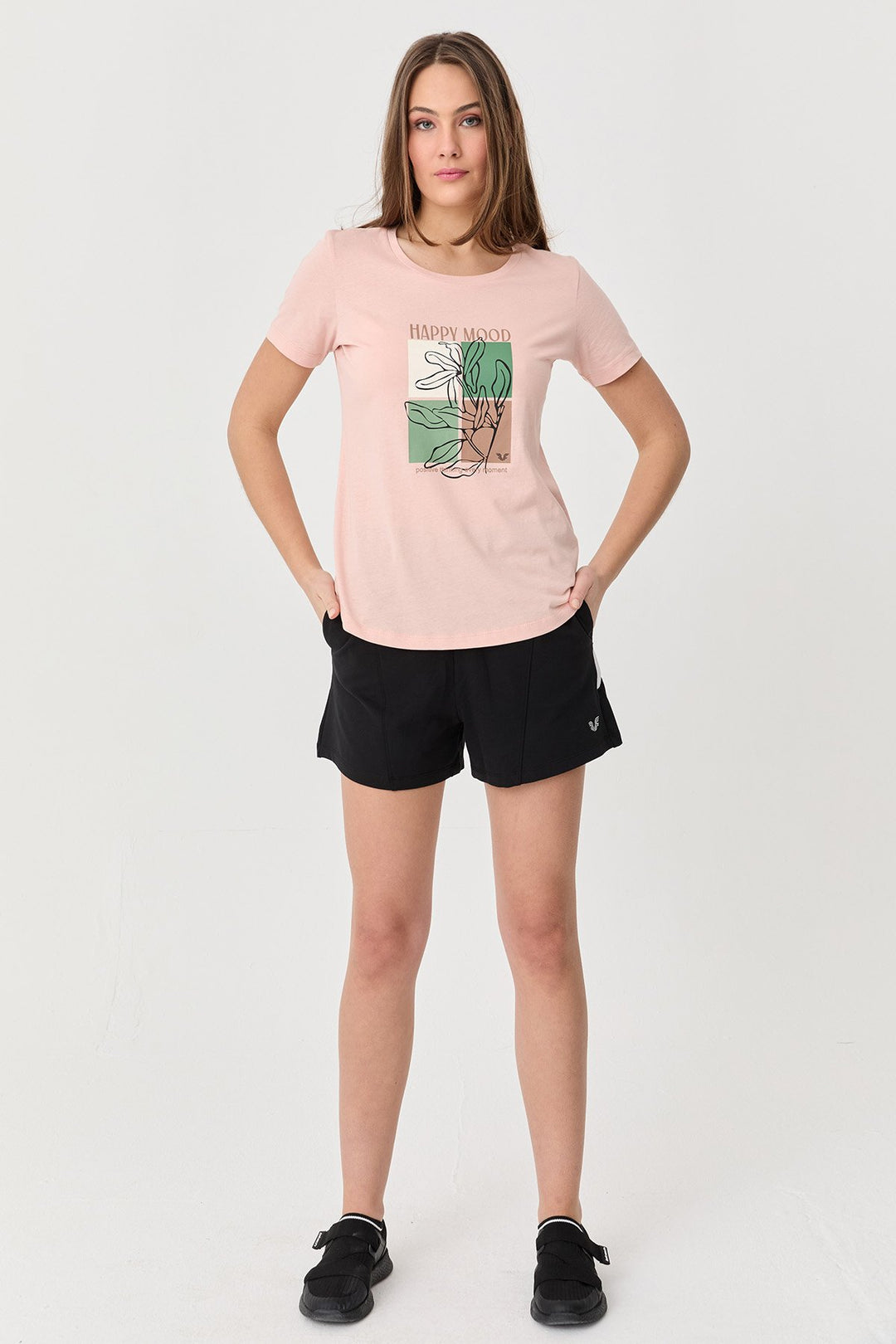 Bedrucktes Damen-T-Shirt aus Baumwolle