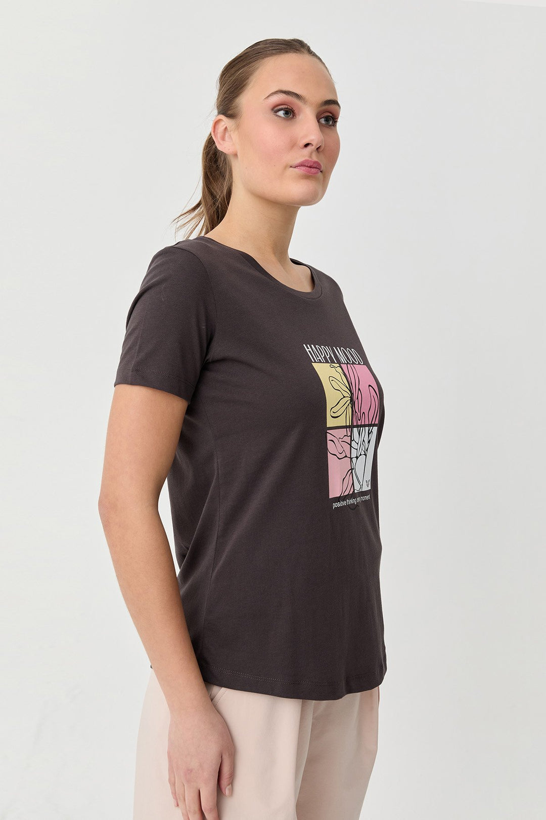Bedrucktes Damen-T-Shirt aus Baumwolle