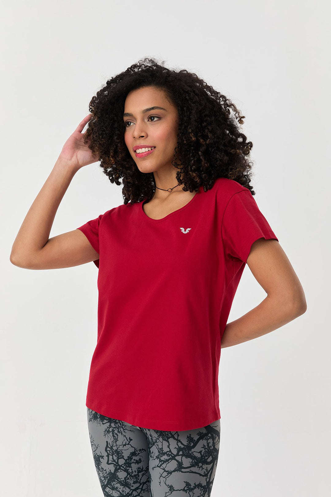 Damen Baumwolle Kurzarm T-Shirt