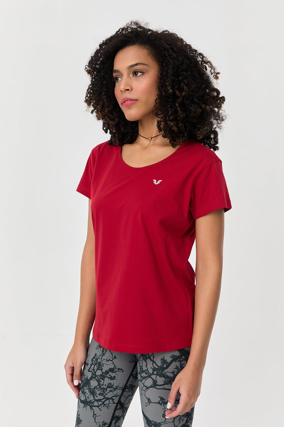 Damen Baumwolle Kurzarm T-Shirt