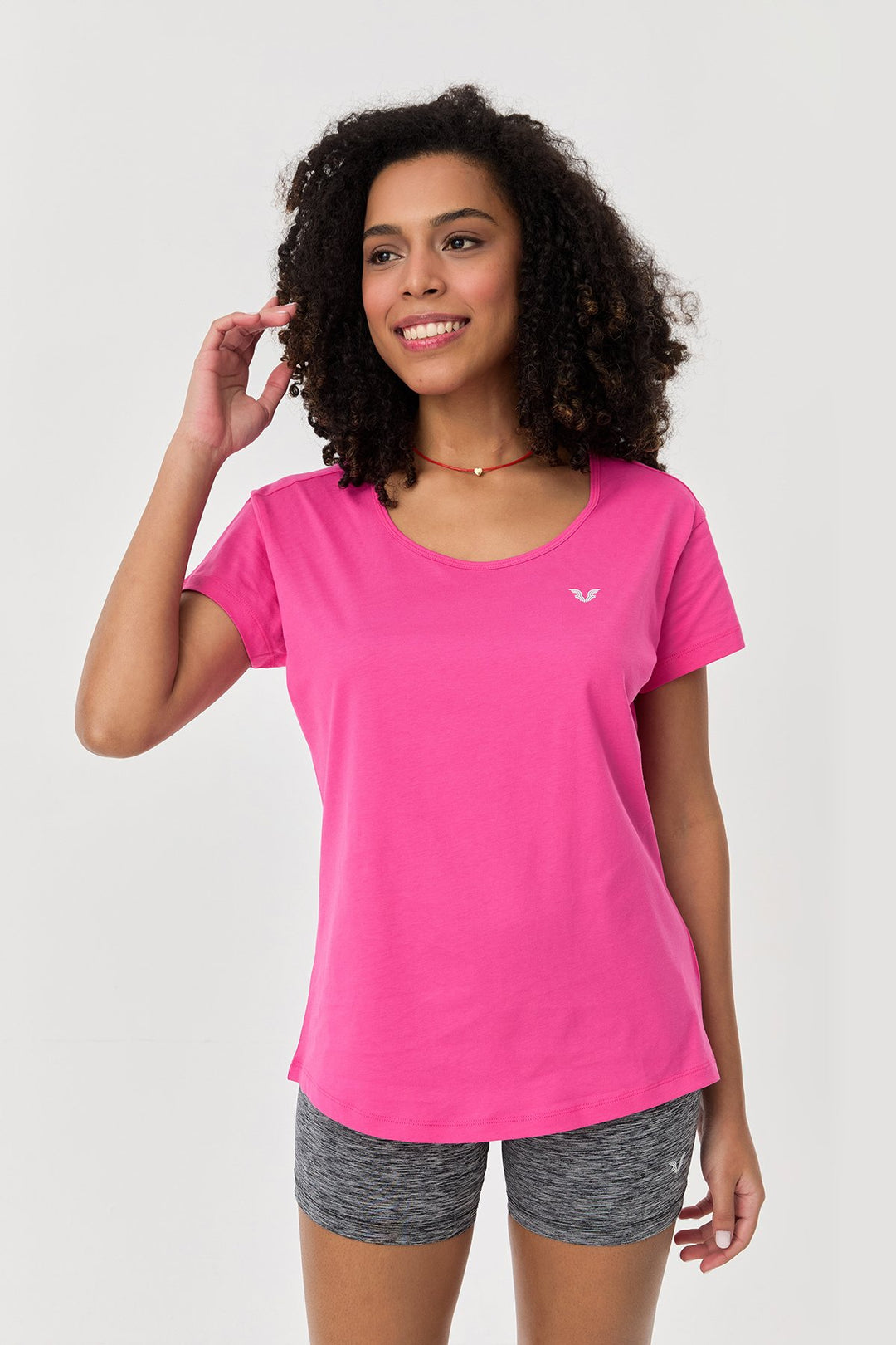 Damen Baumwolle Kurzarm T-Shirt