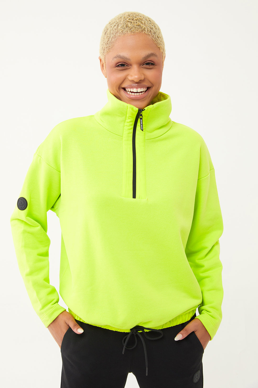 Damen-Sweatshirt-Trainingsanzug mit halbem Reißverschluss