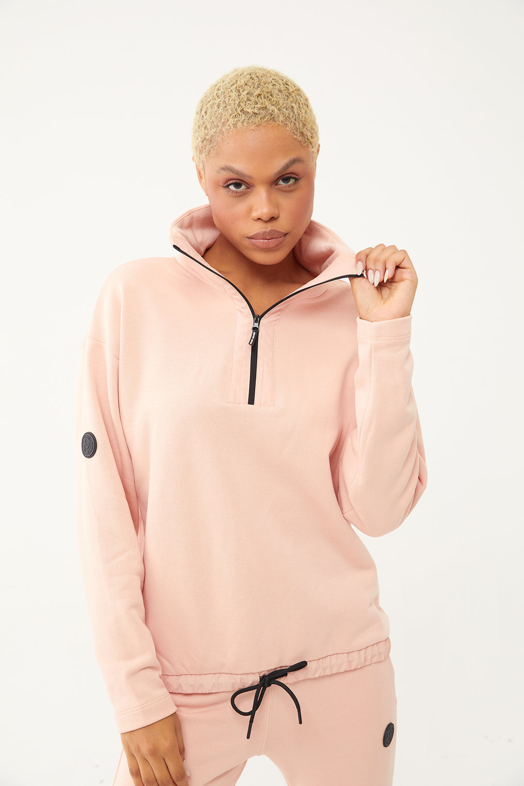 Damen-Sweatshirt-Trainingsanzug mit halbem Reißverschluss