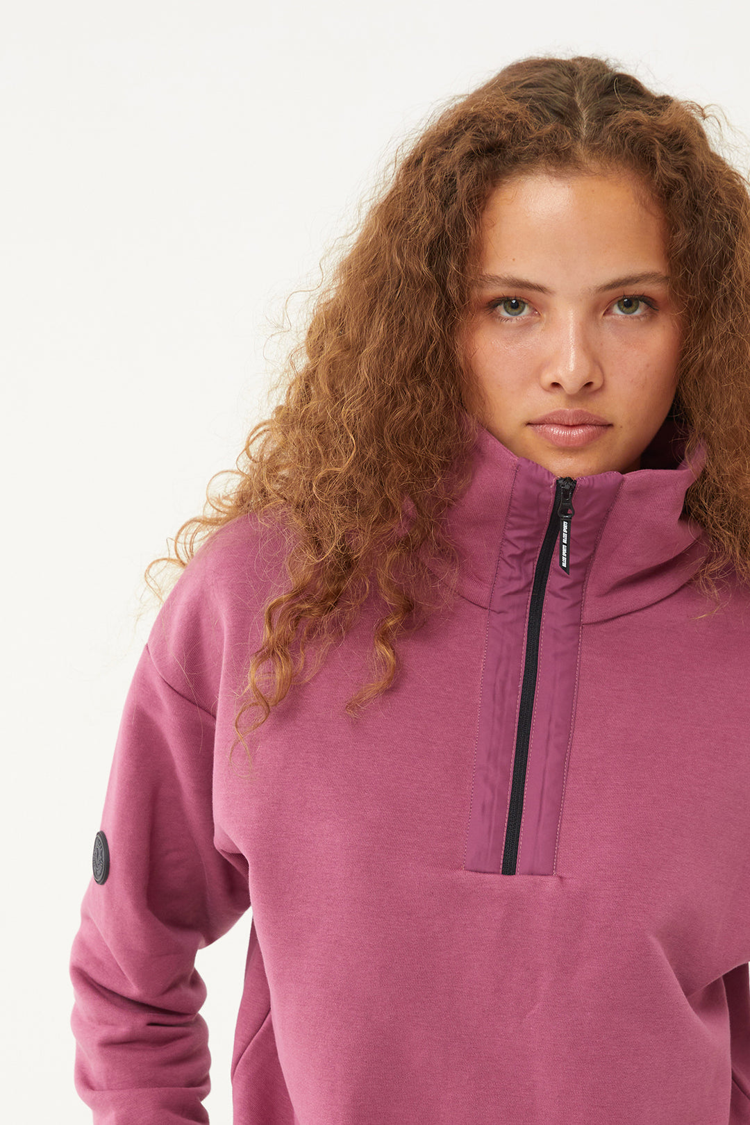 Damen-Sweatshirt-Trainingsanzug mit halbem Reißverschluss