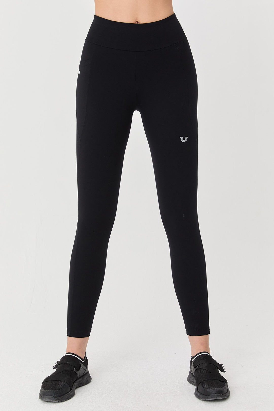 Damen Hohe Taille Formgebende Voll-Lycra Taschen Sport Leggings