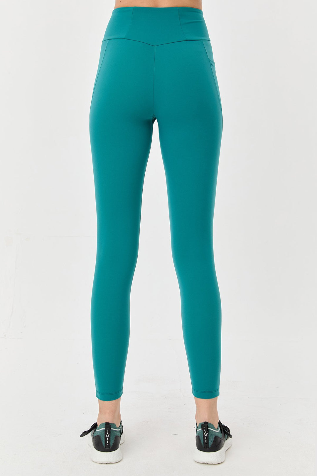 Damen Hohe Taille Formgebende Voll-Lycra Taschen Sport Leggings
