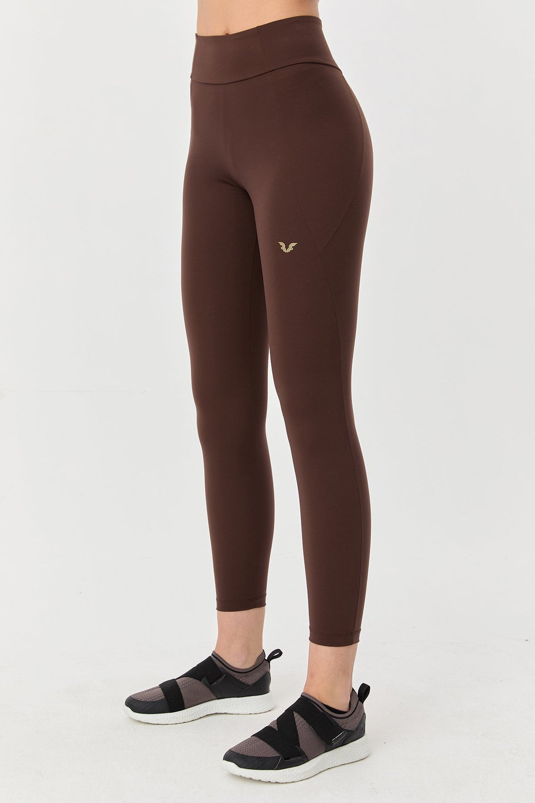 Damen Hohe Taille Formgebende Voll-Lycra Taschen Sport Leggings