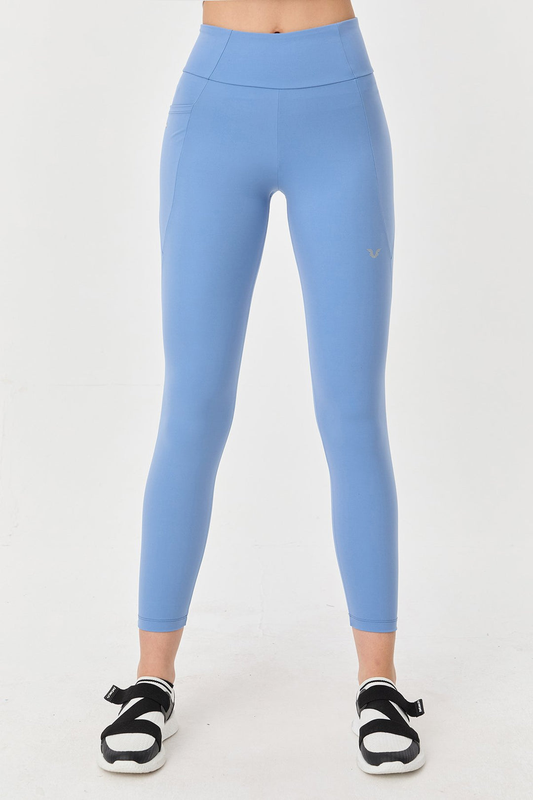 Damen Hohe Taille Formgebende Voll-Lycra Taschen Sport Leggings