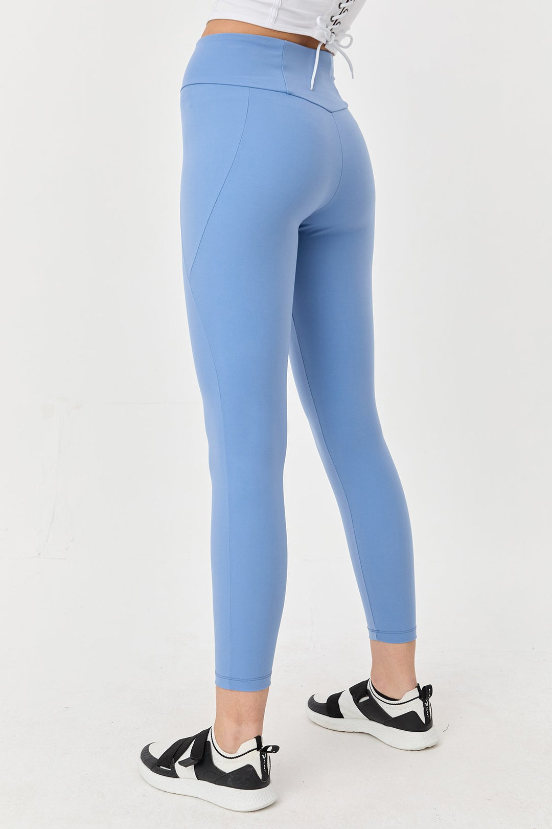Damen Hohe Taille Formgebende Voll-Lycra Taschen Sport Leggings
