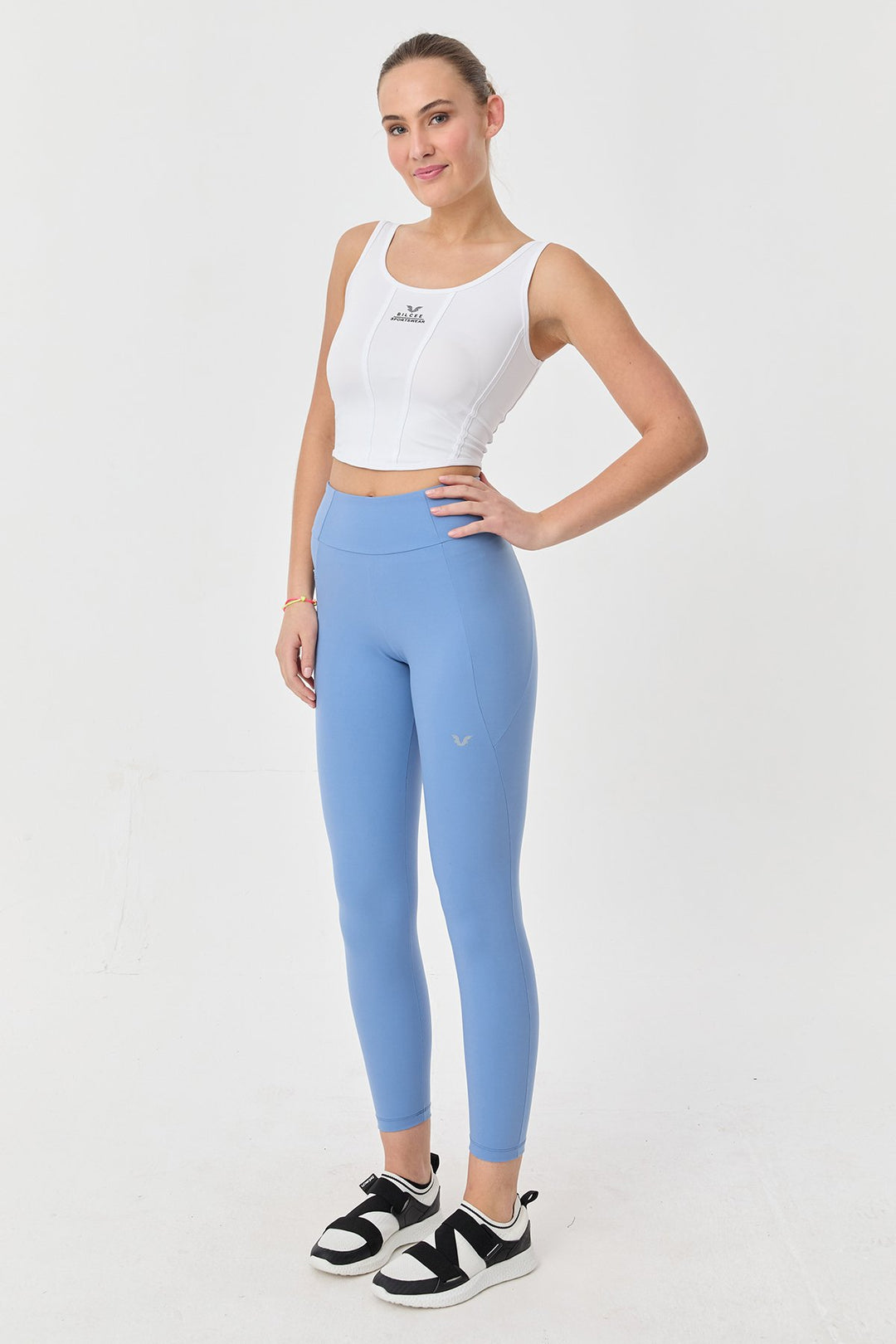 Damen Hohe Taille Formgebende Voll-Lycra Taschen Sport Leggings