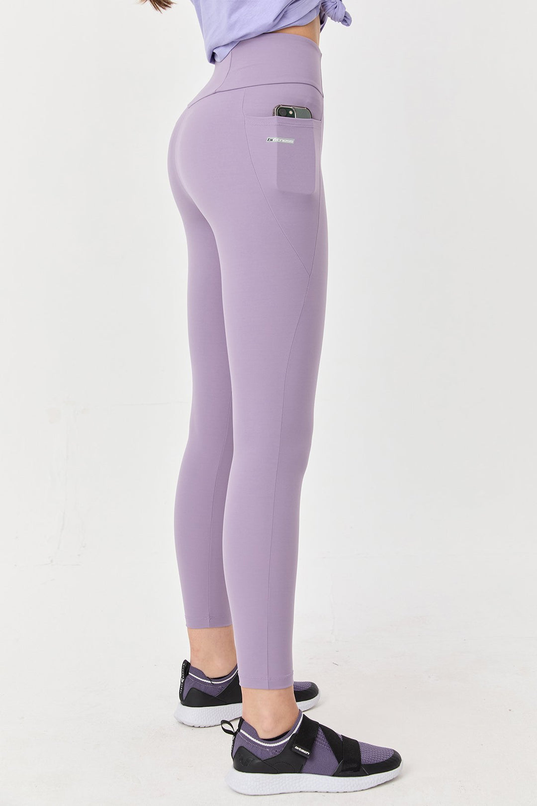 Damen Hohe Taille Formgebende Voll-Lycra Taschen Sport Leggings