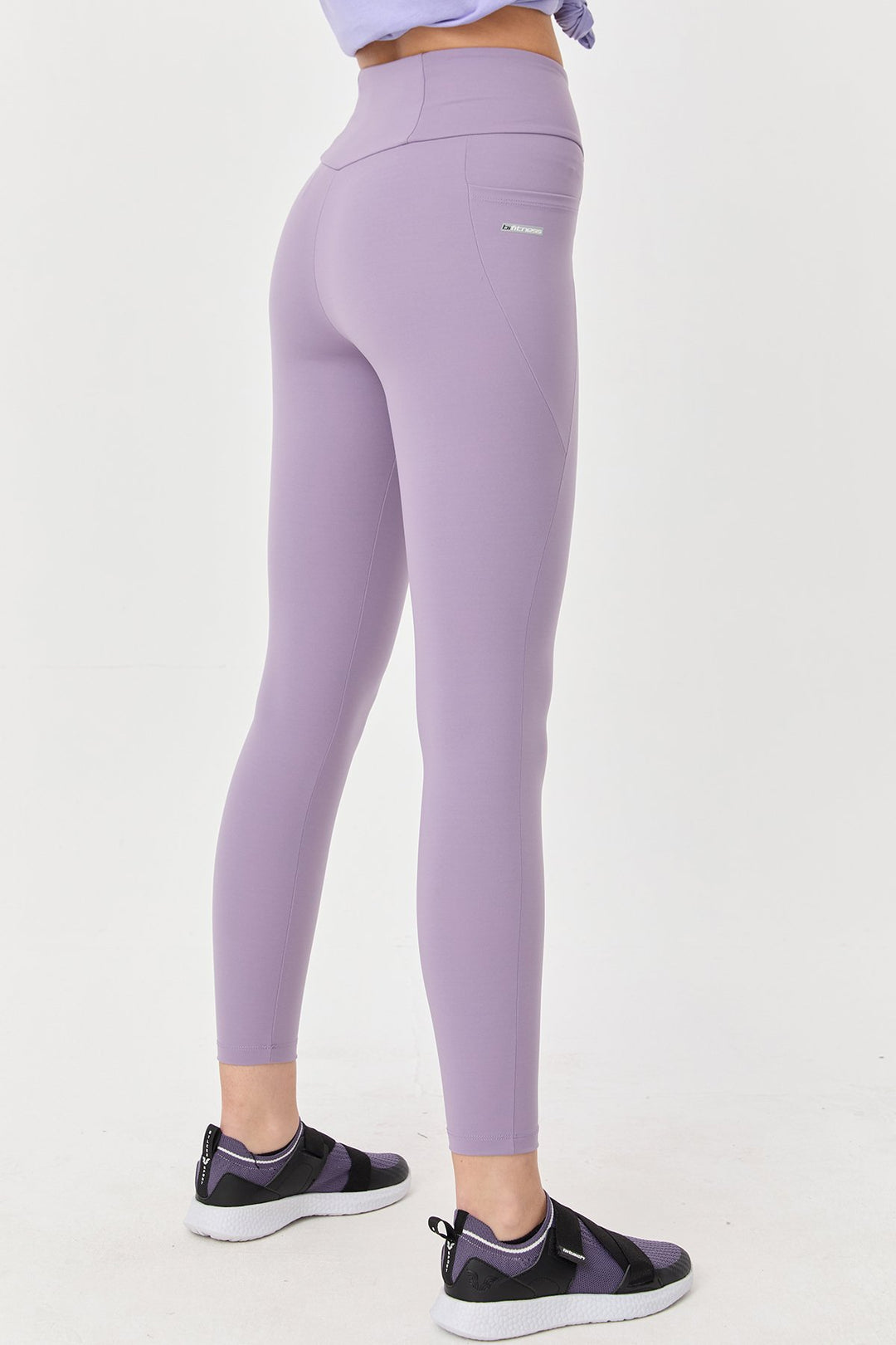 Damen Hohe Taille Formgebende Voll-Lycra Taschen Sport Leggings