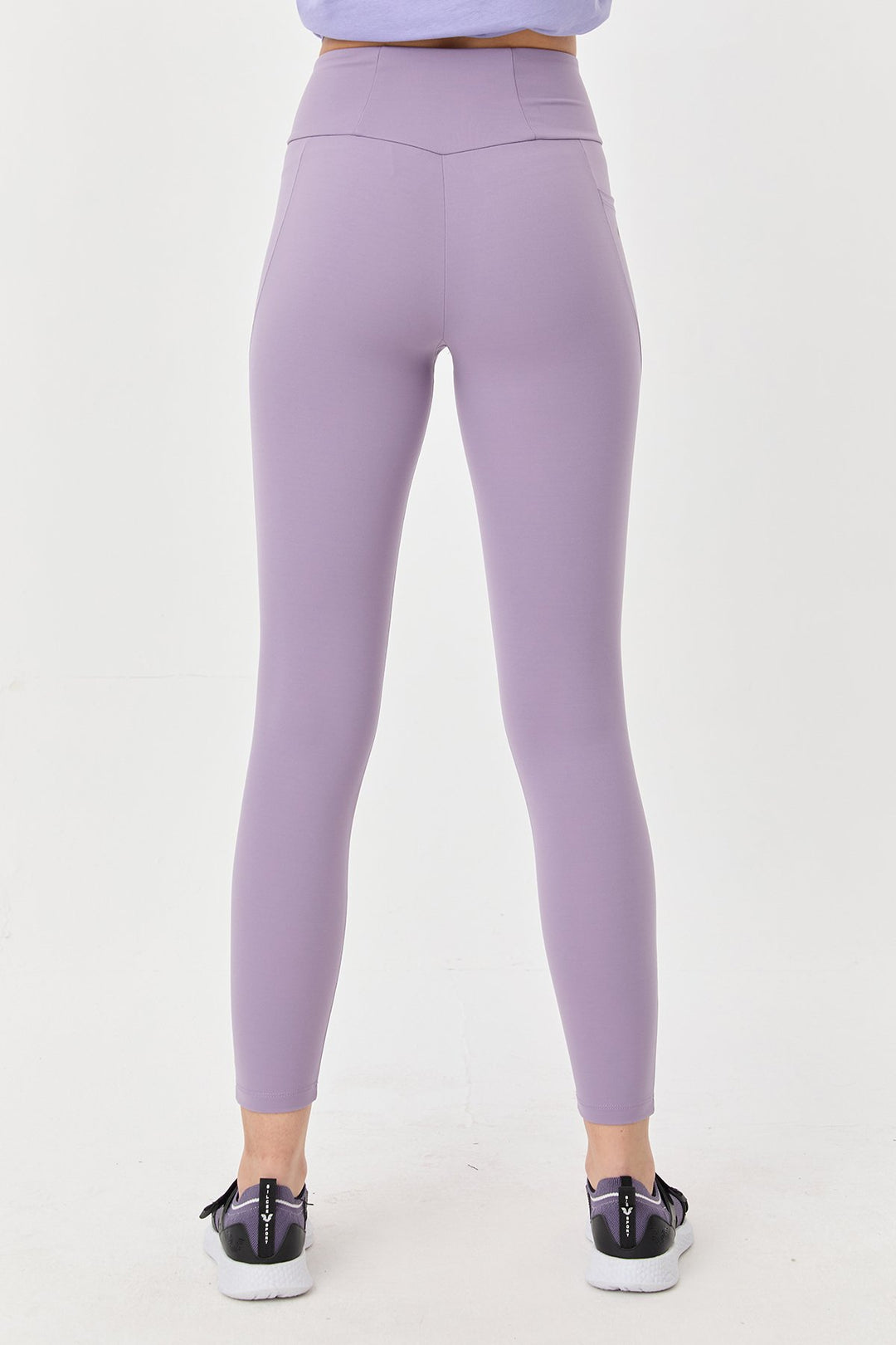 Damen Hohe Taille Formgebende Voll-Lycra Taschen Sport Leggings