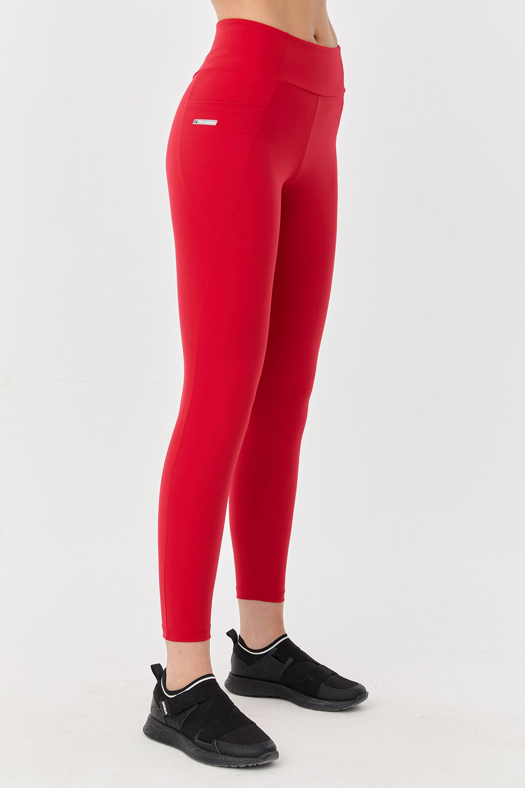 Damen Hohe Taille Formgebende Voll-Lycra Taschen Sport Leggings