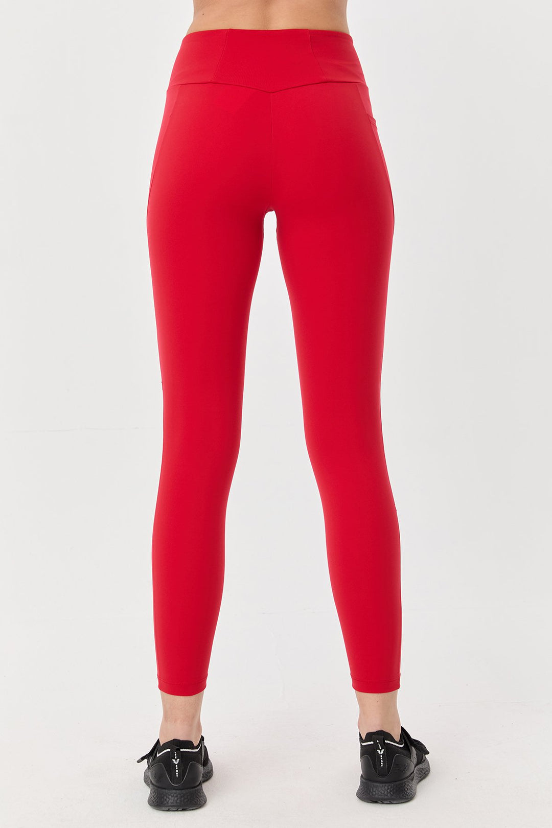 Damen Hohe Taille Formgebende Voll-Lycra Taschen Sport Leggings