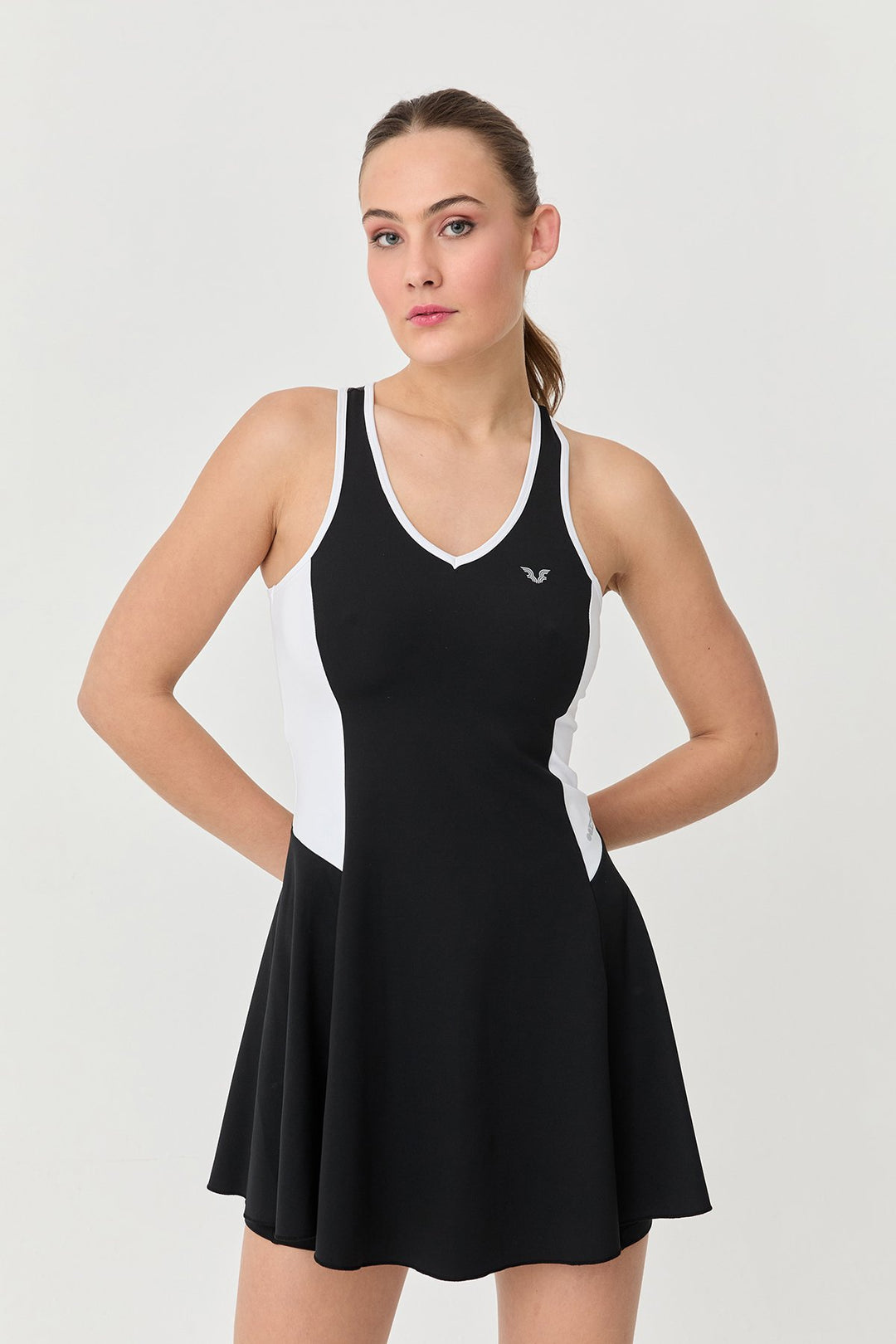 Damen V-Ausschnitt Tennis Leggings Kleid