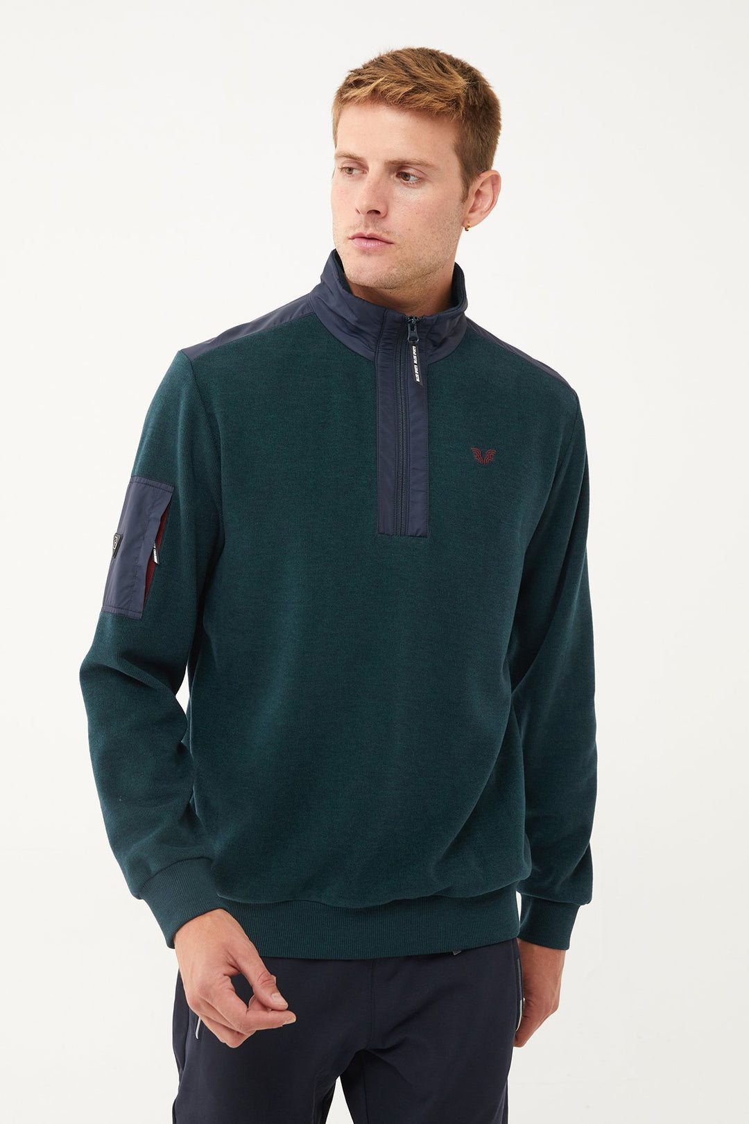 Herren Sweatshirt mit halbem Reißverschluss