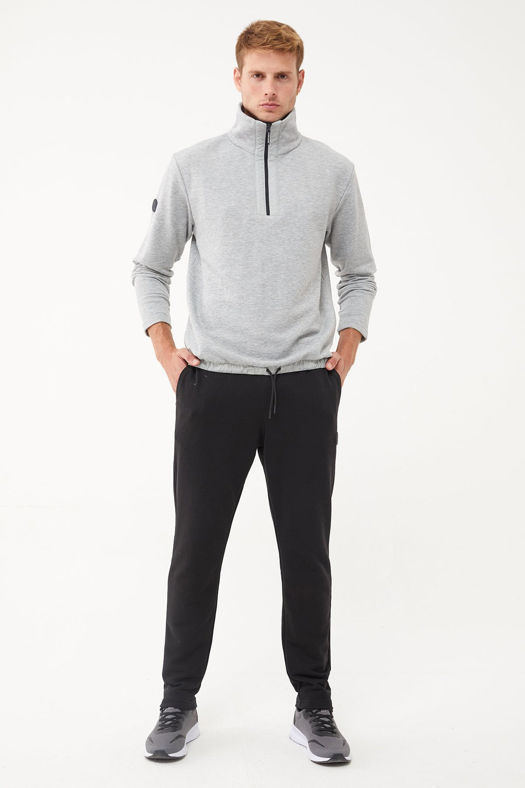 Herren-Sweatshirt-Trainingsanzug mit halbem Reißverschluss