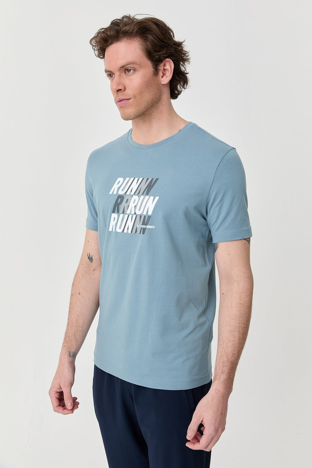 Herren bedrucktes Baumwoll Lycra  T-Shirt 