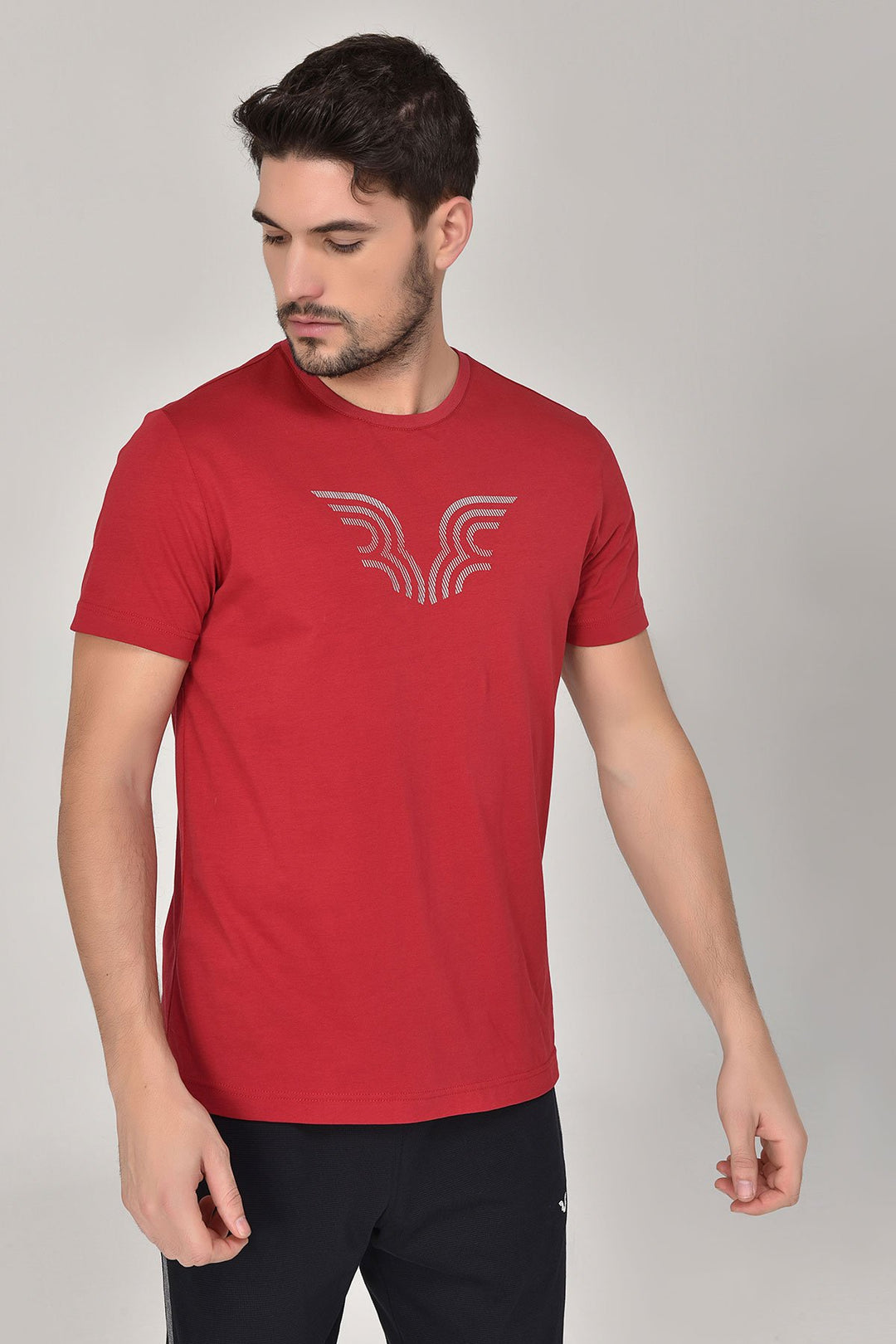 Herren Einfarbig Bedruckter Casual Sport Kurzarm T-Shirt