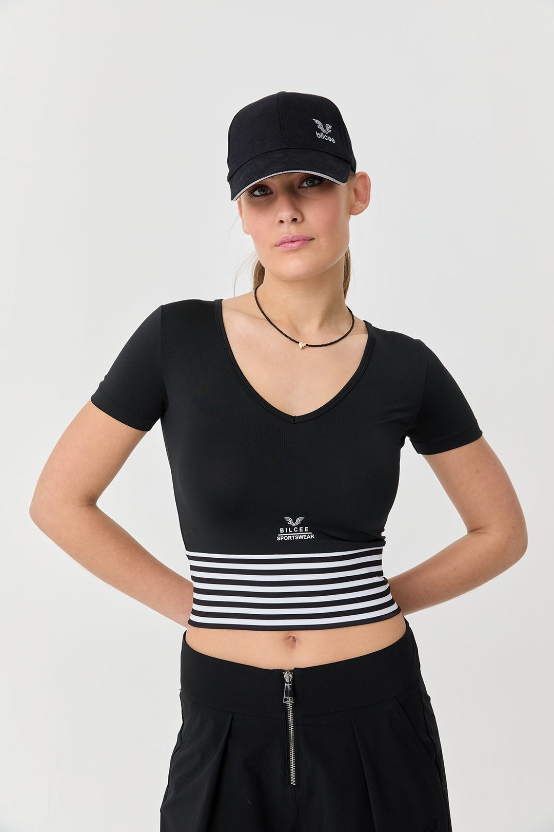 Damen Kurzarm Crop Body 