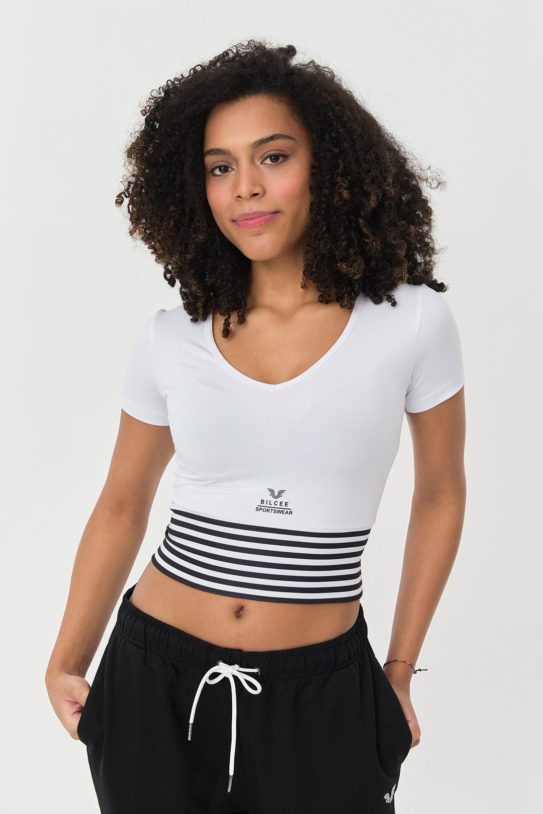 Damen Kurzarm Crop Body 