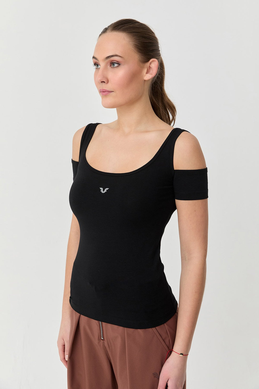 Damen-Sport-T-Shirt aus Baumwoll-Lycra