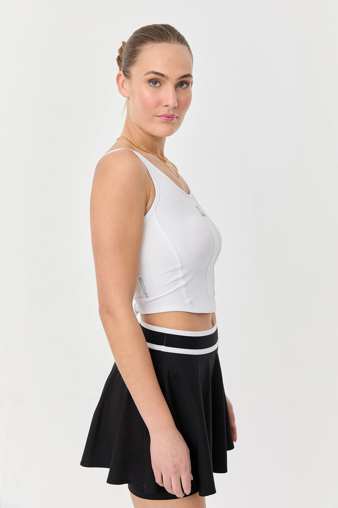 Damen Crop Athlet Mit Bändern Auf Der Rückseite