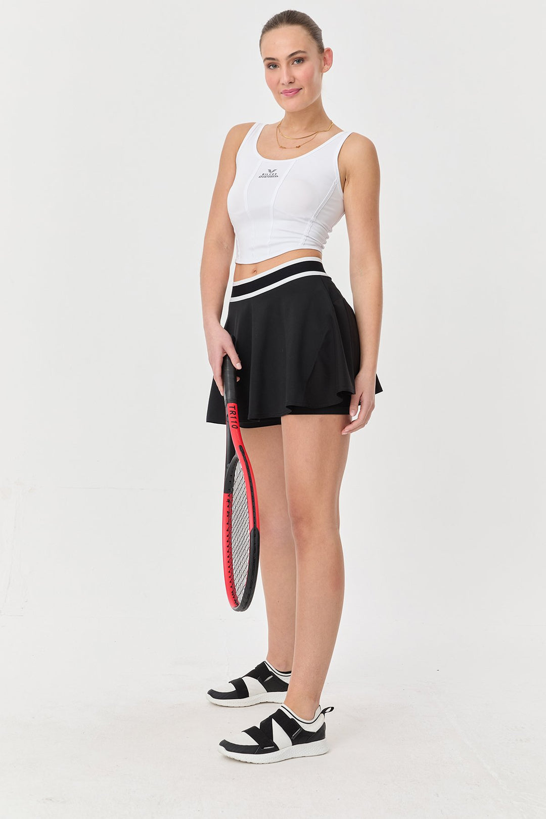 Damen Crop Athlet Mit Bändern Auf Der Rückseite