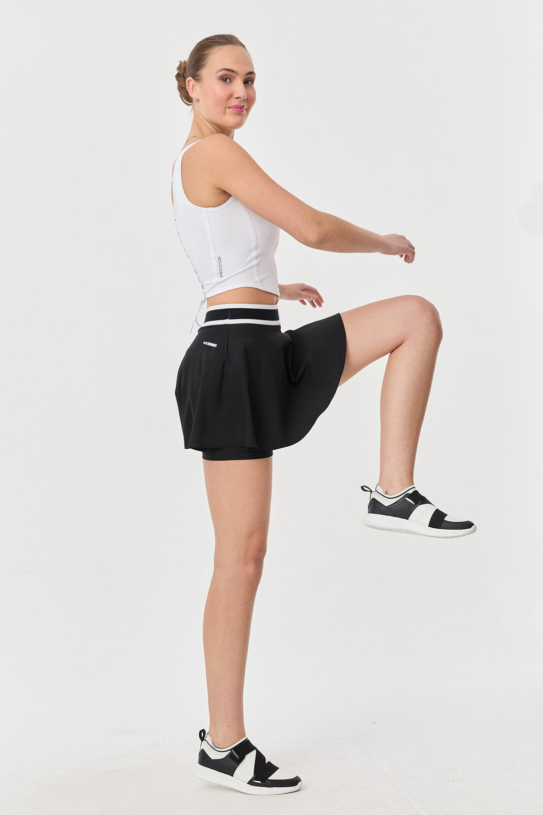 Damen Crop Athlet Mit Bändern Auf Der Rückseite