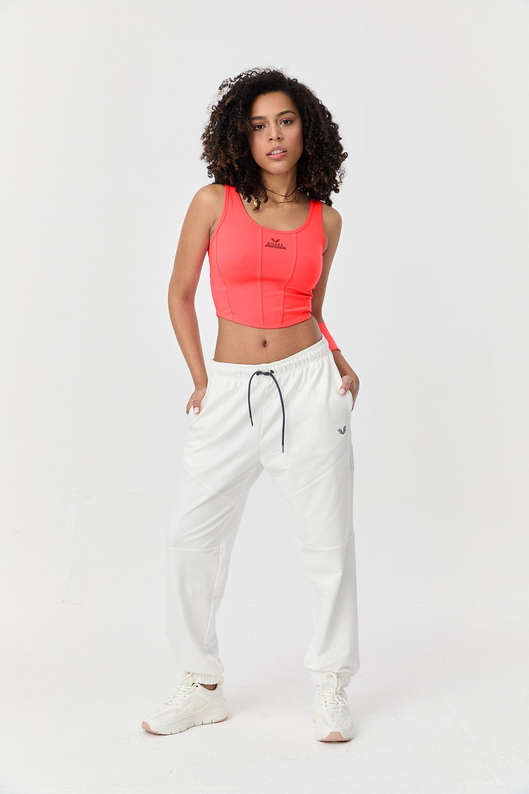 Damen Crop Athlet Mit Bändern Auf Der Rückseite