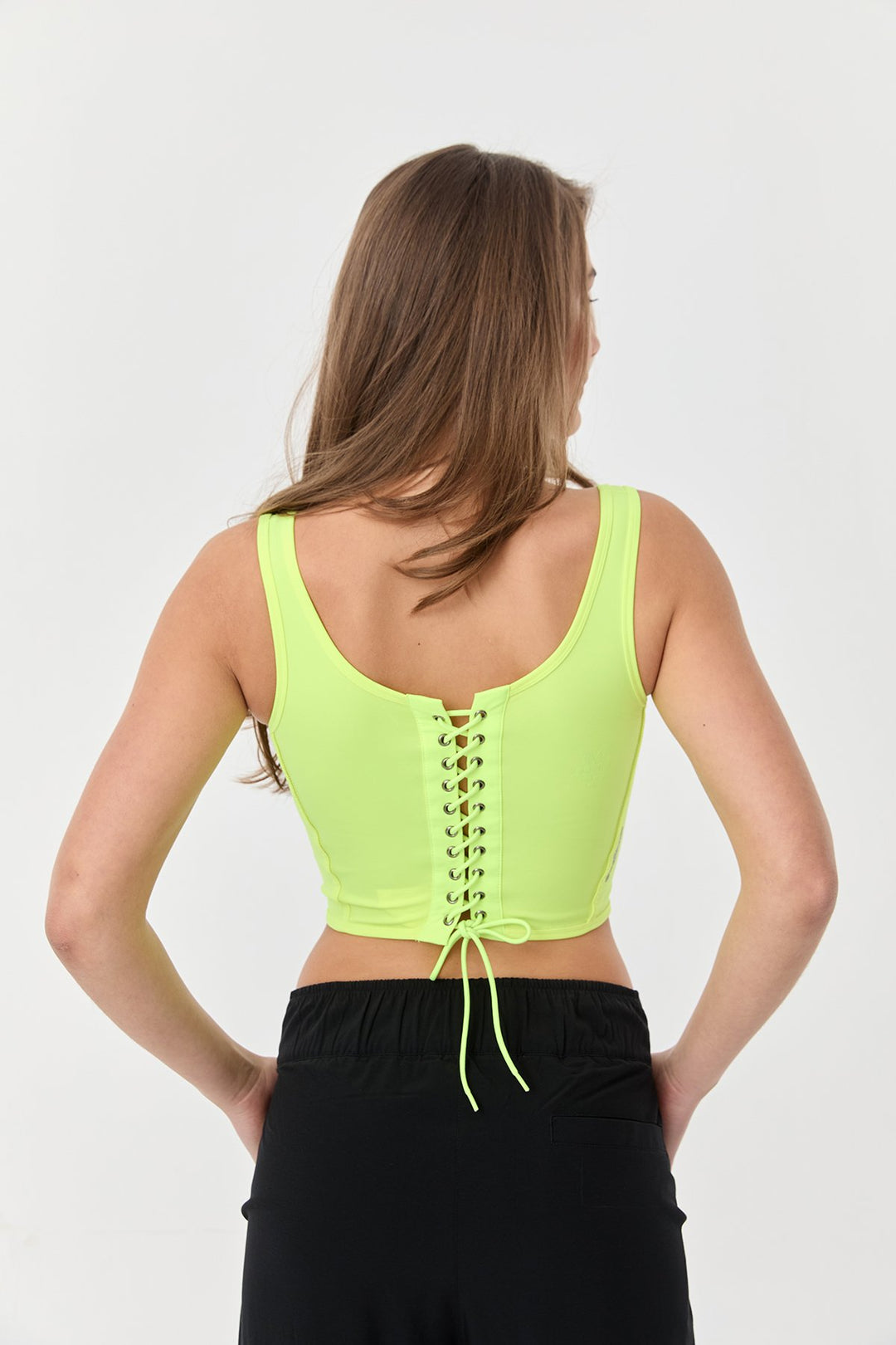 Damen Crop Athlet Mit Bändern Auf Der Rückseite