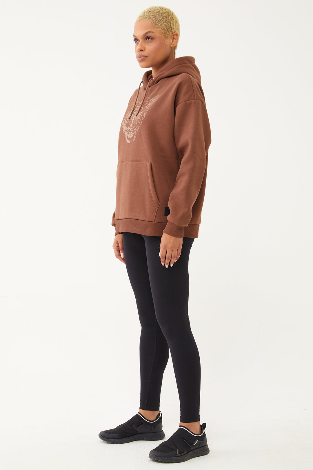 Damen-Sweatshirt mit Kapuze und glitzerndem Aufdruck