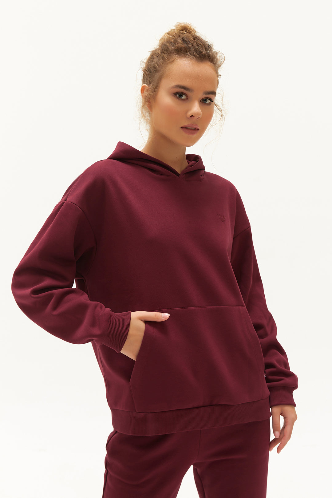 Winter-Sweatshirt aus Fleece für Damen mit Kapuze