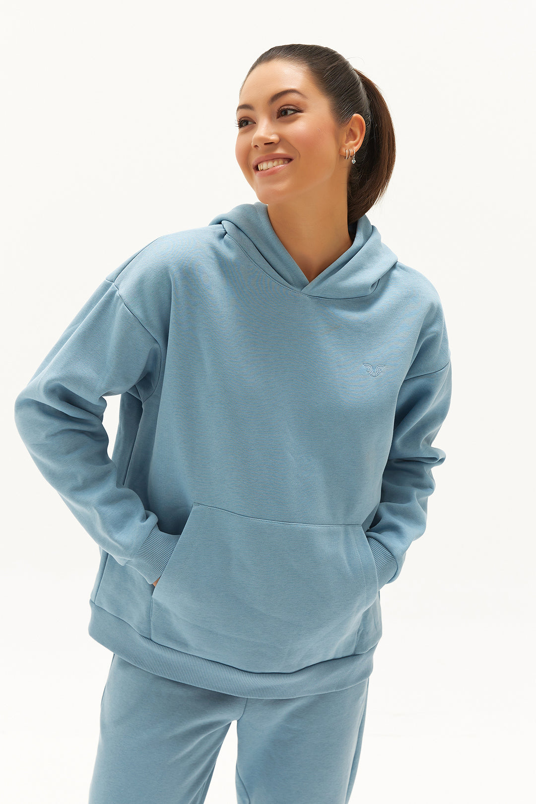 Winter-Sweatshirt aus Fleece für Damen mit Kapuze