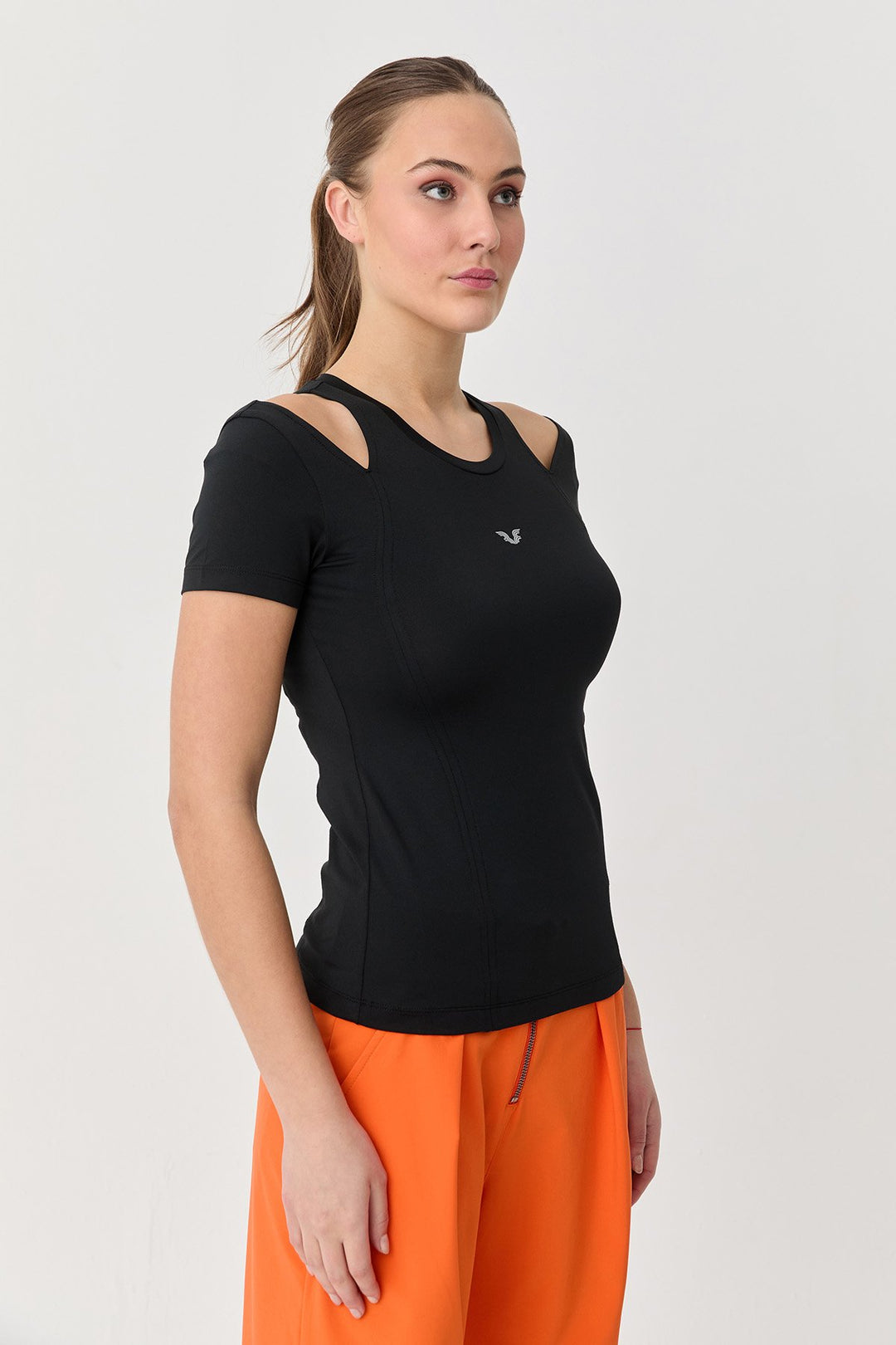Weiches, strukturiertes Body-T-Shirt für Damen