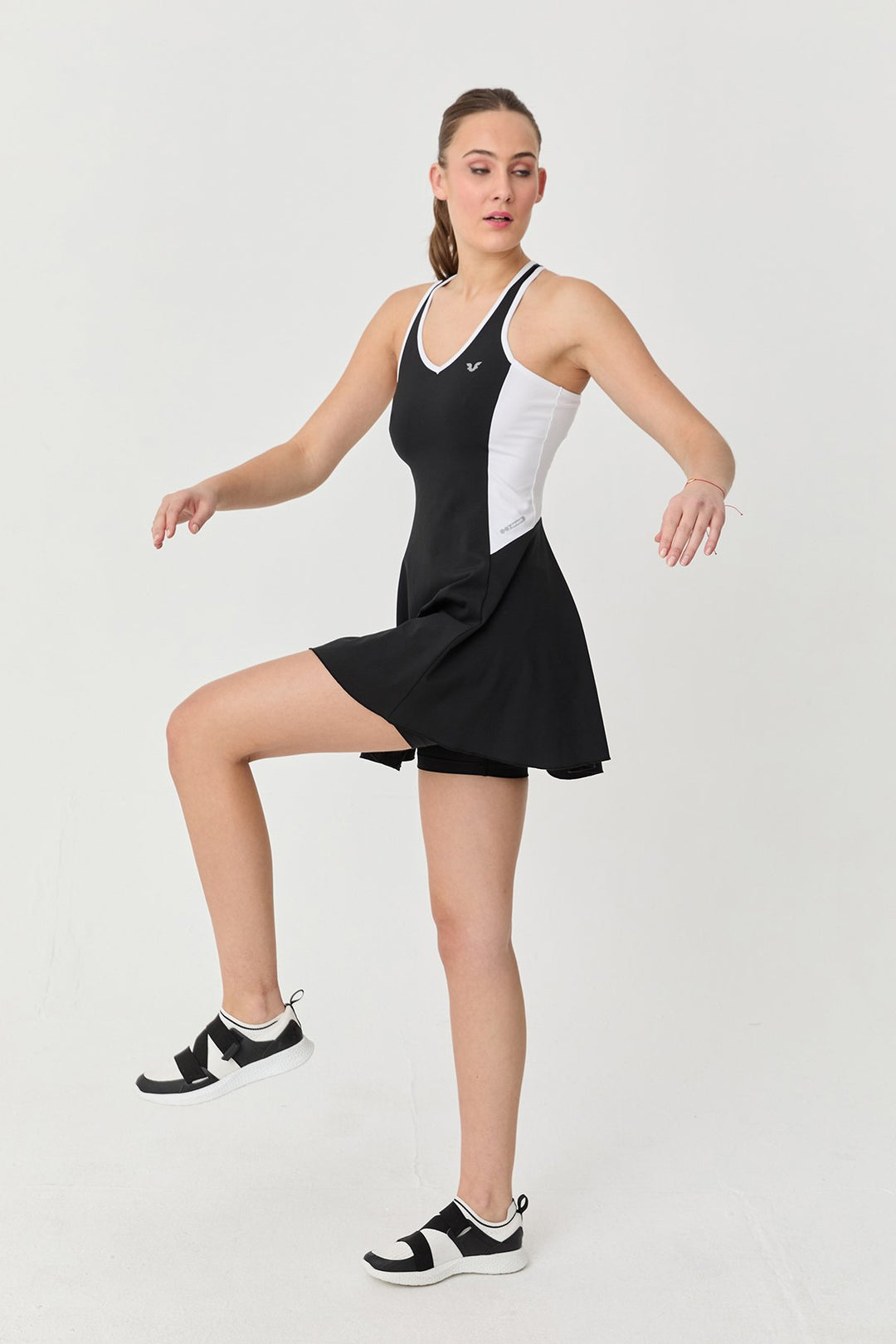 Damen V-Ausschnitt Tennis Leggings Kleid 